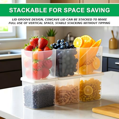 Eightiz Fridge Storage Boxes (Pack of 8) Freezer & Refrigerator Organizer Containers Kitchen Storage Container Set Kitchen Accessories Items for Home 800 ml Food Storage Box, Plastic, White - Image 2