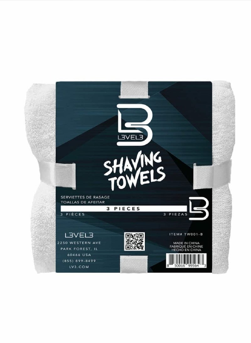 L3VEL3 Level 3 Face Towels - Barber and Salon Hair Stylist White Cotton Cloth - Soft, Light and Absorbent White - Image 1