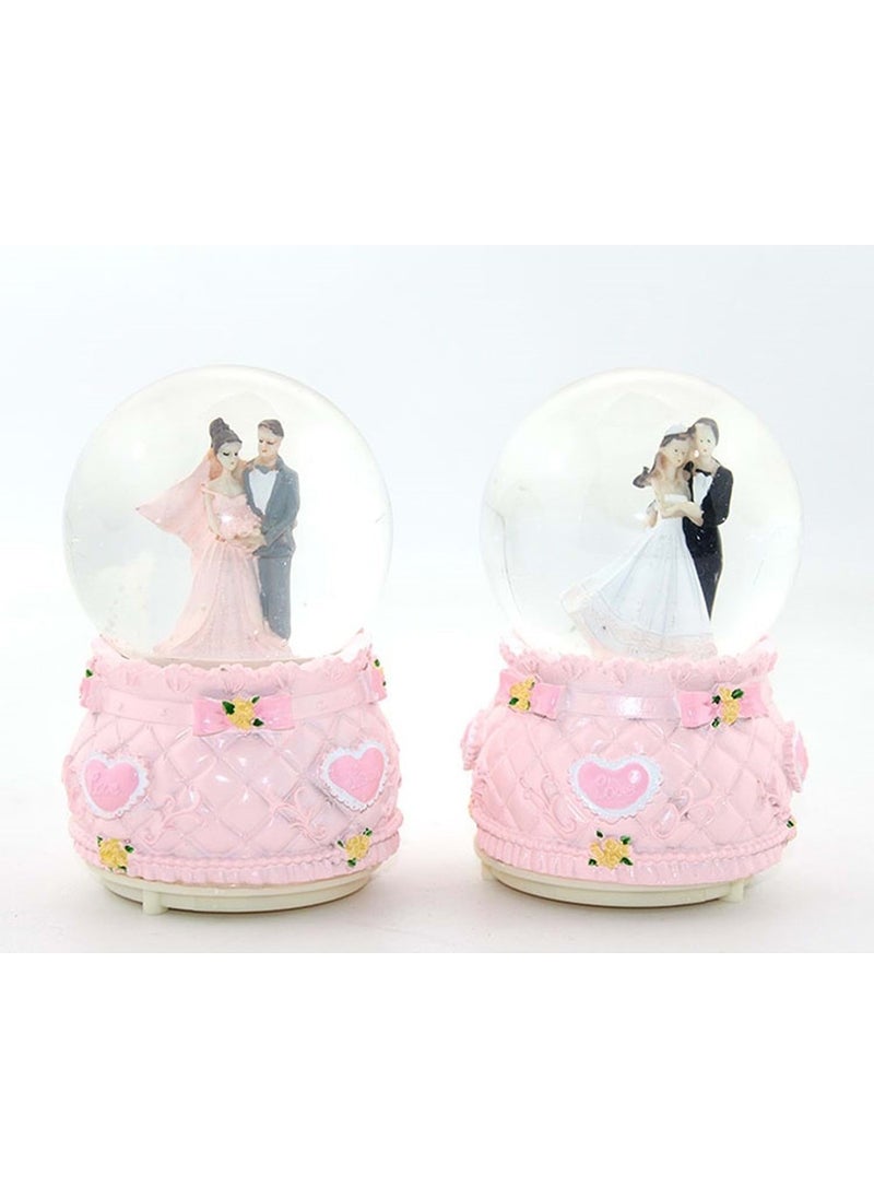 Keyfim Shop Bride Groom Medium Lighted Musical Snow Globe 