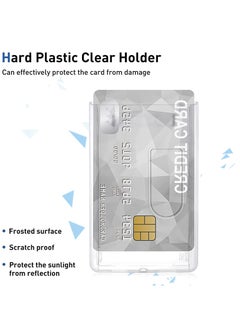 KASTWAVE Heavy-Duty Badge Holders Rigid Hard Plastic ID Access Vertical Badge Holder Dual 2 Sided ID Badge Holder Transparent Plastic Credit Card Protector ID Card Case(10 Pieces)  - Image 3