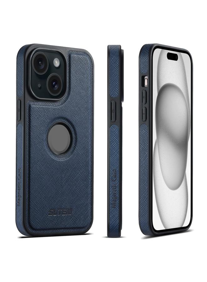 Suteni Case For iPhone 15 G1 Cross Texture MagSafe Phone Case - Image 1