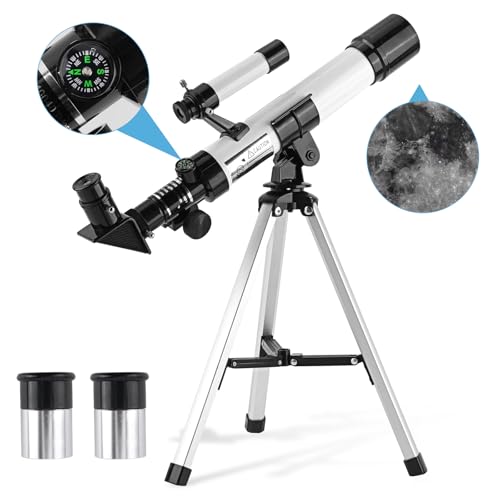BESIMLI Telescope for Kids & Beginners 40mm Aperture 400mm AZ Mount Astronomical Refracting Telescope with Finder Scope Compass and Tripod - Image 1