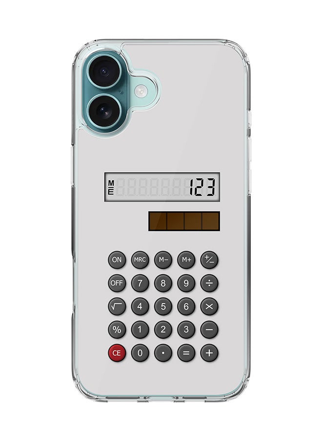 Stylizedd For iPhone 16 Plus Case [Compatible with MagSafe] Slim Magnetic cover Clear Phone Case - Calc (White) - Image 1