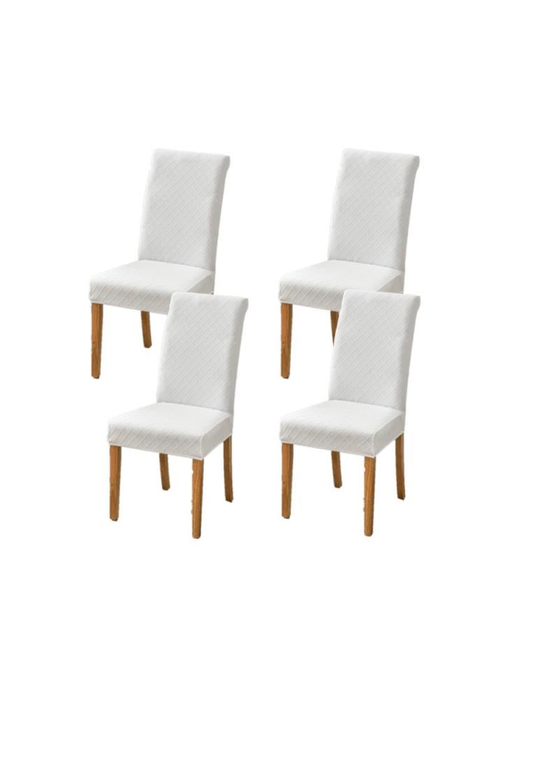 Y&D 4-Piece Dining Chair Cover Set White  - Image 1