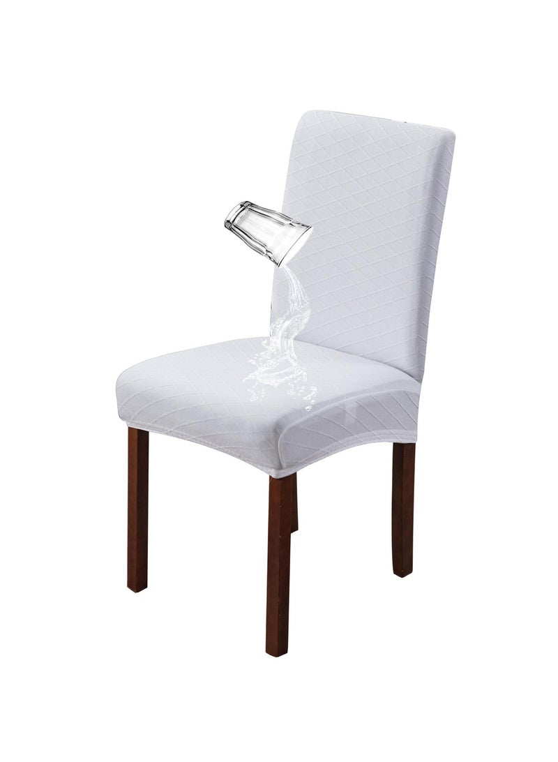 Y&D 4-Piece Dining Chair Cover Set White  - Image 2
