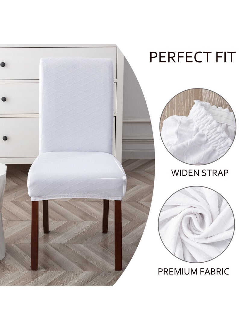 Y&D 4-Piece Dining Chair Cover Set White  - Image 4