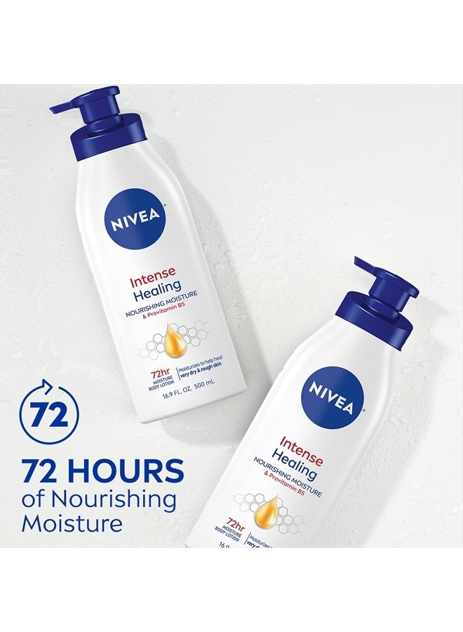 Nivea Intense Healing Body Lotion, 72 Hour Moisture for Dry to Very Dry Skin, Body Lotion for Dry Skin, 16.9 Fl Oz Pump Bottle - Image 4