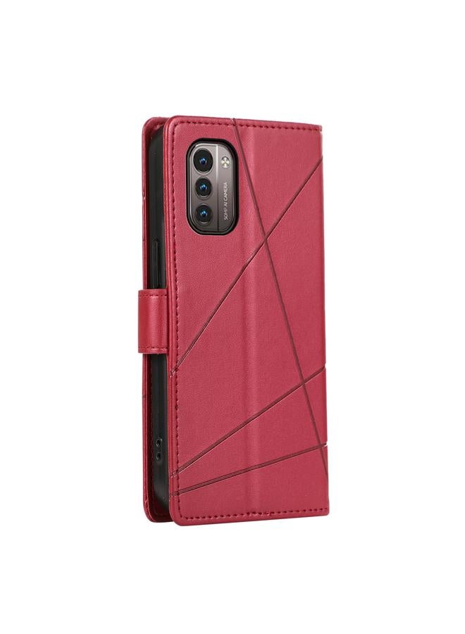 S-TOP Case For Nokia G21 PU Genuine Leather Texture Embossed Line Phone Case - Image 3
