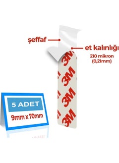 3M Pre-Cut Transparent Very Strong Tape 9MMX70MM (5 Packs) 