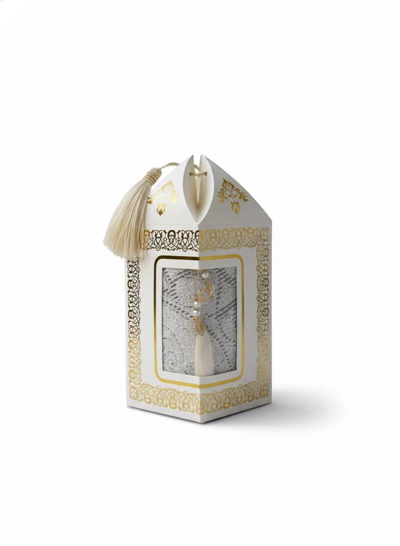 Luxury Islamic Prayer Mat Gift Set with Elegant Box and Tasbeeh – Soft Non-Slip Design, Perfect for Ramadan, Eid, or Daily Prayers - Image 5