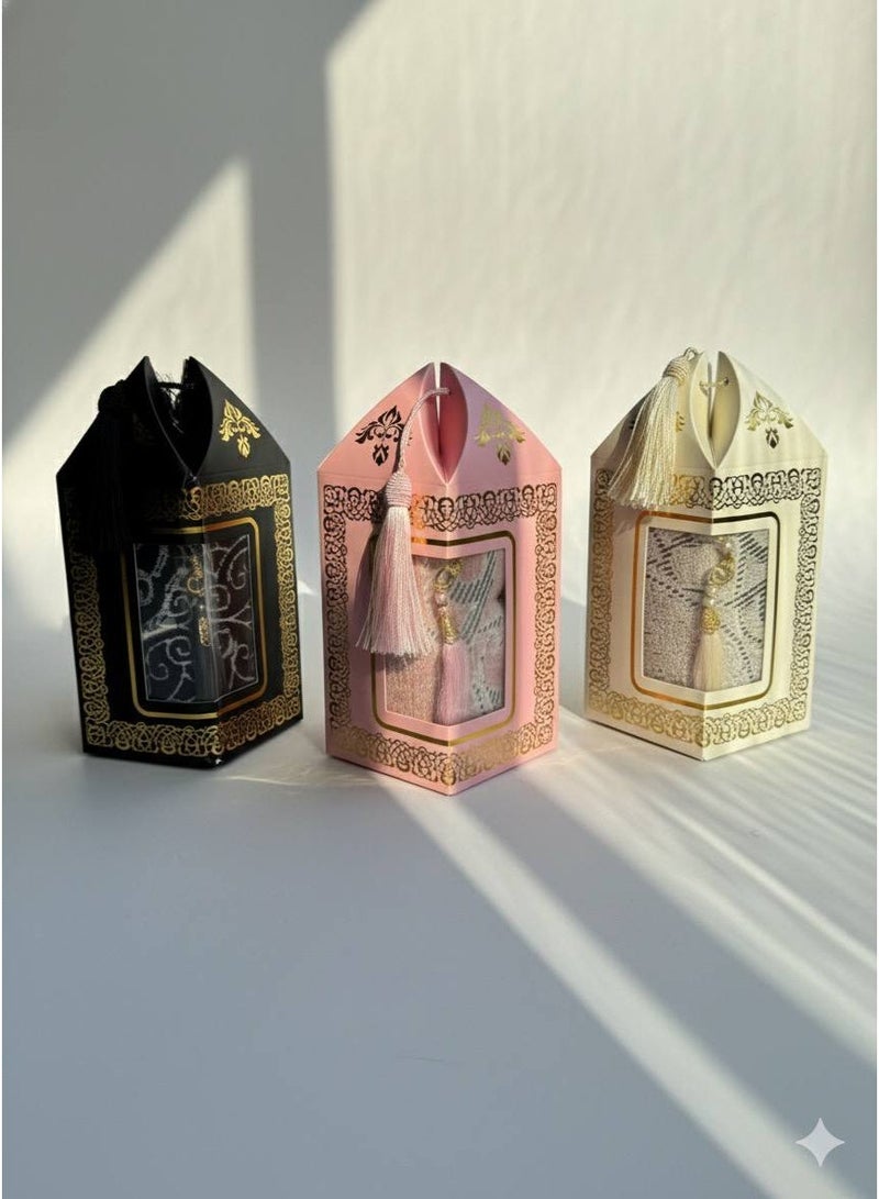 Luxury Islamic Prayer Mat Gift Set with Elegant Box and Tasbeeh – Soft Non-Slip Design, Perfect for Ramadan, Eid, or Daily Prayers - Image 2