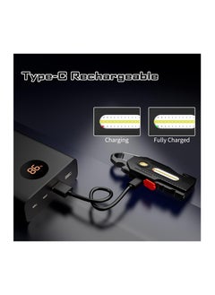 Y&D Keychain Flashlight, Rechargeable Flashlights, 7-in-1 Mini COB Work Light, 6 Lighting Modes with Bottle Opener Screwdriver Survival Whistle for Camping Fishing Hiking Emergency  - Image 4