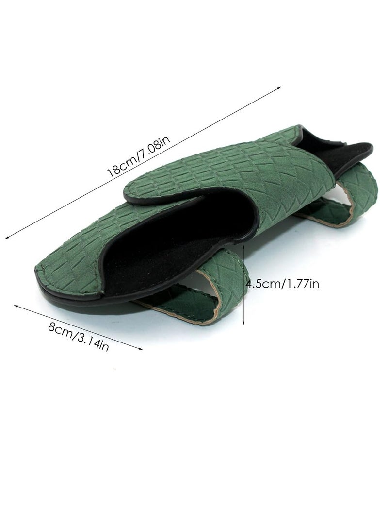 Car Visor Sunglasses Holder 2 Pcs Leather Eyeglass Organizer with Clips for Automotive Interior Accessories - Image 3