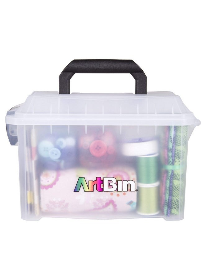 ArtBin - 6815Ag Mini Sidekick Carrying Case Portable Art & Craft Organizer With Handle [1] Plastic Storage Case Clear - Image 1