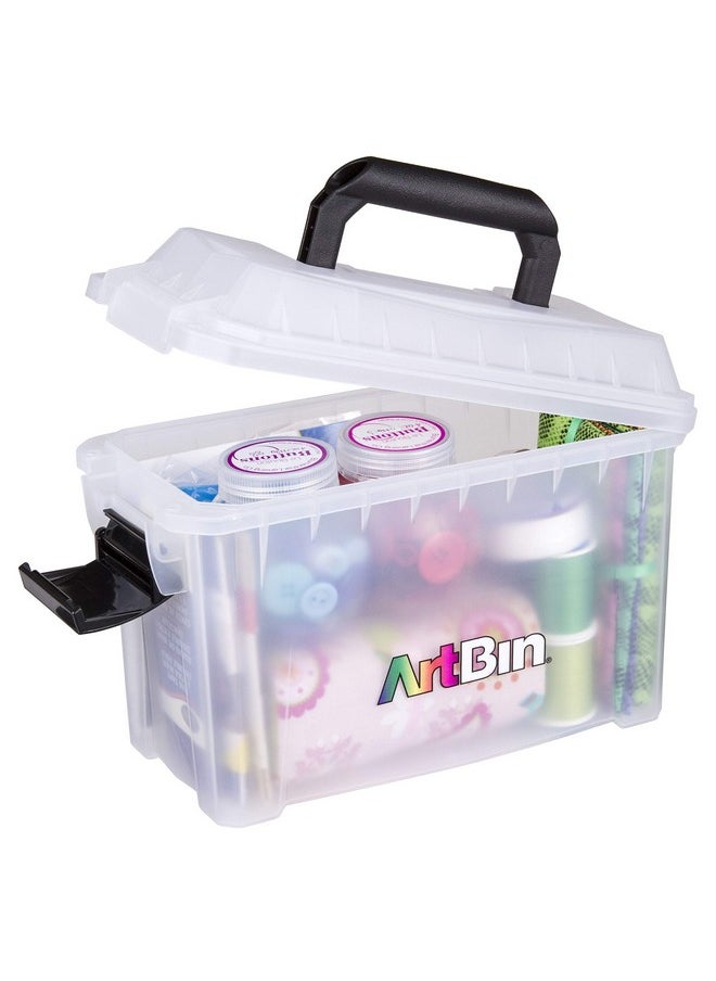 ArtBin - 6815Ag Mini Sidekick Carrying Case Portable Art & Craft Organizer With Handle [1] Plastic Storage Case Clear - Image 1