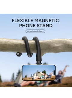 KASTWAVE Magnetic Flexible Phone Mount Clamp, Tripod Stand Stick Pole, Adjustable Gooseneck Tripod, Phone Holder Attach Stand Accessories Arm Mount, for Phones, Stroller Treadmill Tube Bike Motorcycle, Black  - Image 2