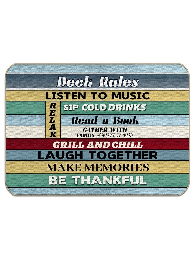 huester Rustic Deck Rules Door Mat,17"X30" Decorative Home Indoor Outdoor Front Porch Door Mat,Farmhouse Patio Yard Garden Porch Deck Welcome Mat Decor,Gifts for Housewarming - Image 1