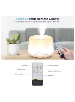 VKL Humidifier Oil Fragrance Diffuser Bluetooth Speaker 5.0 500ML Aromatherapy Diffusers for Aroma Essential Oils Large Room Bedroom Office Home 14 Colors Night Light with Remote 4 Timers  - Image 4