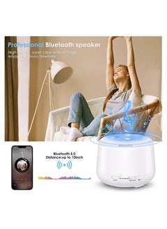 VKL Humidifier Oil Fragrance Diffuser Bluetooth Speaker 5.0 500ML Aromatherapy Diffusers for Aroma Essential Oils Large Room Bedroom Office Home 14 Colors Night Light with Remote 4 Timers  - Image 3