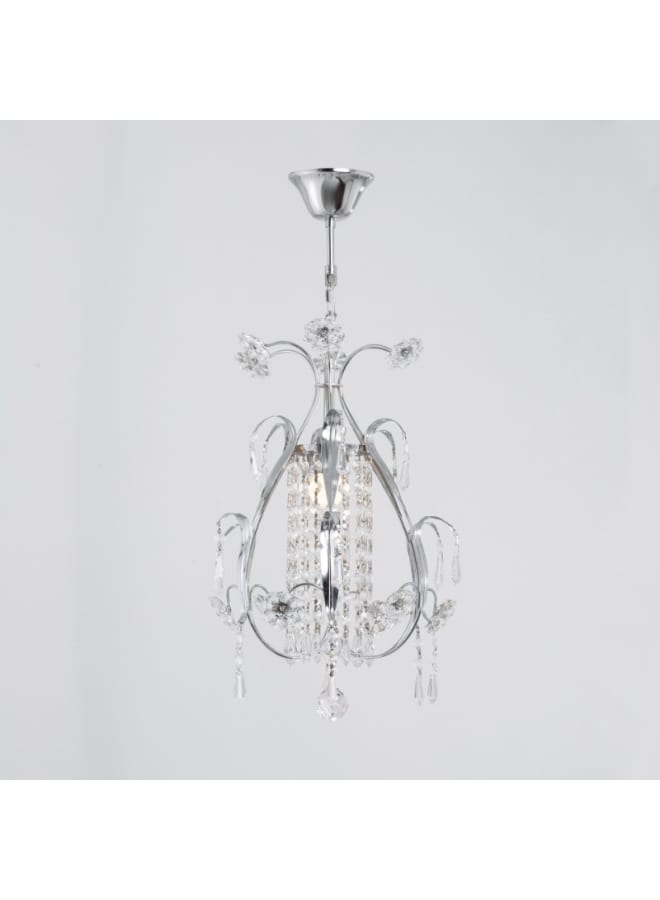 Kandil Egypt 6-Rose Crystal Chrome Lantern - Image 1