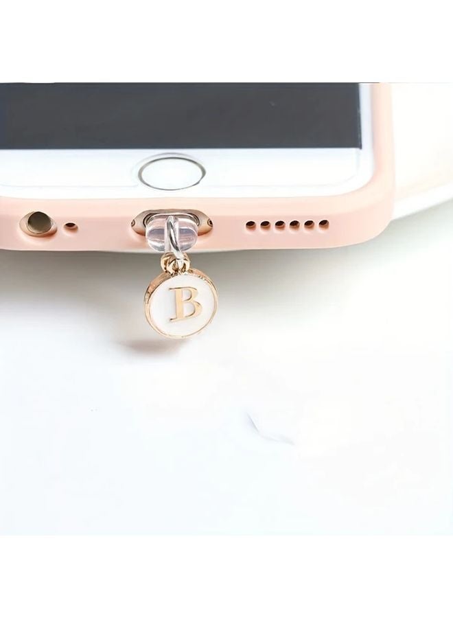 K ستايل أبيض أحرف سدادة غبار لـ iPhone 5 إلى 14 Pro Max واجهة - Image 4