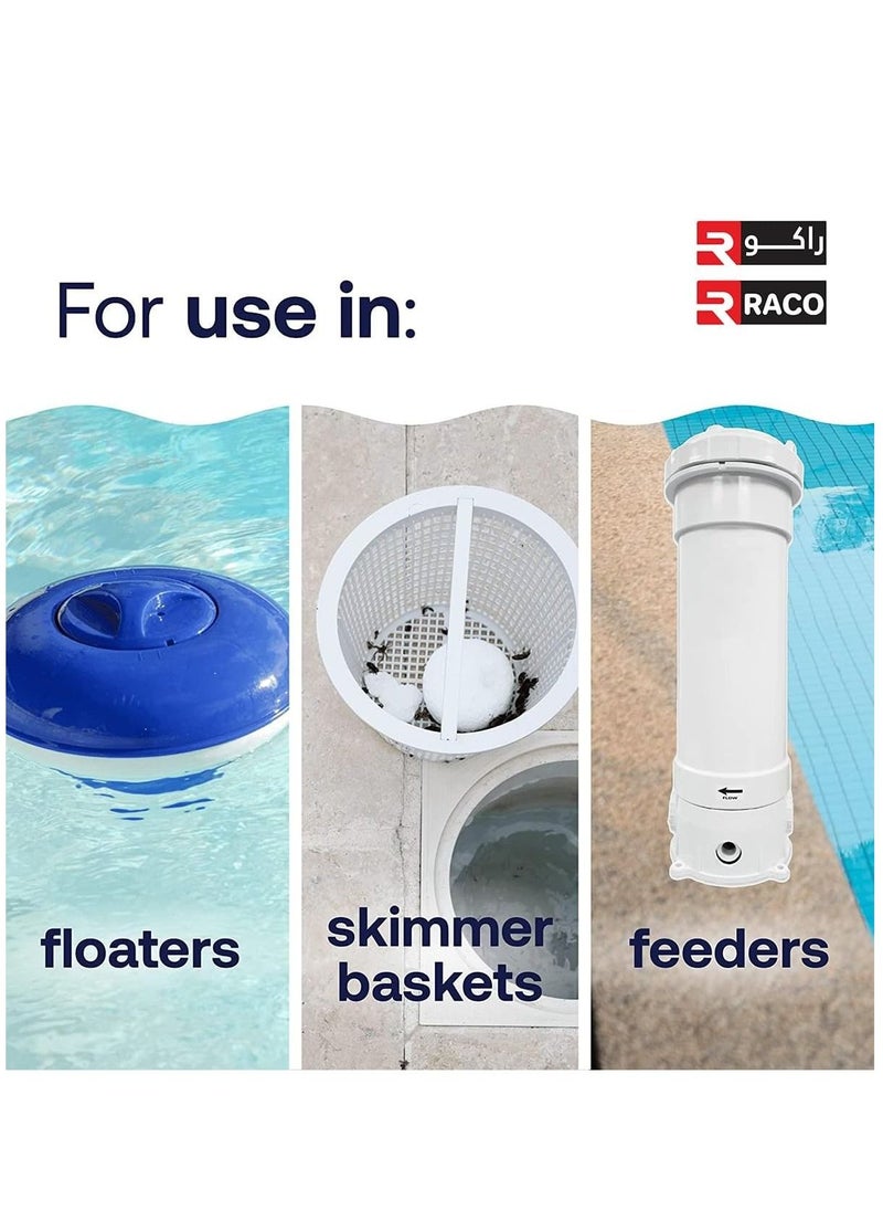 RACO - RACO Swimming Pool Chlorine Tablet Multi-Functional Slow Dissolving Long Lasting Disinfection Treatment 250grm x 100 Tablets, 25Kg. - Image 1