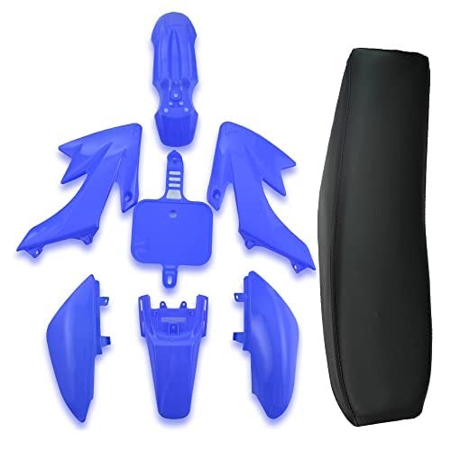 CLEO Plastics Kit with Black Seat for CRF50 XR50, Chinese 50cc Dirt Pit Bike,Fenders Fairings Replacement Plastic with Seat(blue) - Image 1