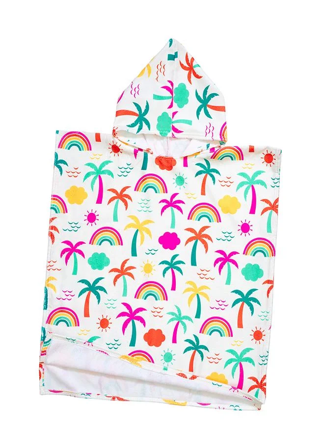 بيبي كلو Rainbow Palm Print Hooded Beach Towel