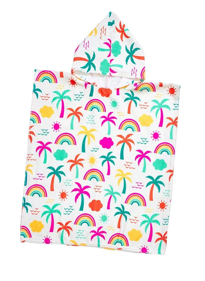 بيبي كلو Rainbow Palm Print Hooded Beach Towel