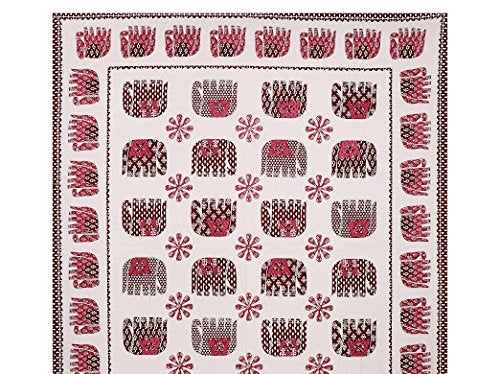 AARAV 200 TC Cotton Double Bedsheet with 2 Pillow Covers Bordered Maroon - Image 2