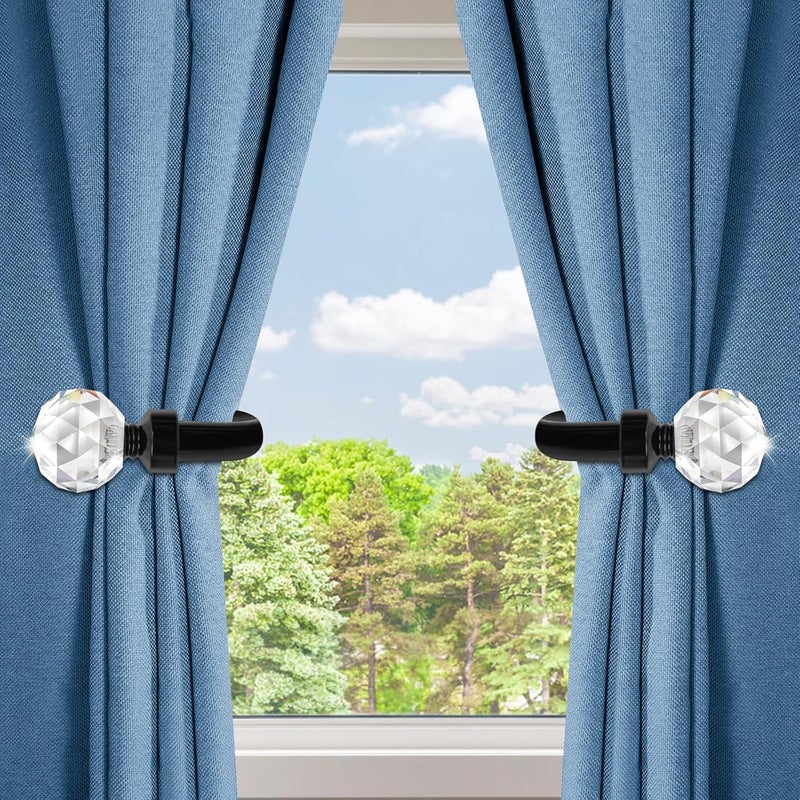 HIKMLK Crystal Metal Curtain Holdbacks 2pcs, Decoration Curtain Tie Back Hooks for Wall, Heavy Duty Side Holders Tiebacks Accessories for Drapes Drapery Window - Image 5