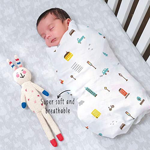 rabitat Bamboo Swaddle Pamper Soft 47"x47" (Fox and Friends) - Image 5
