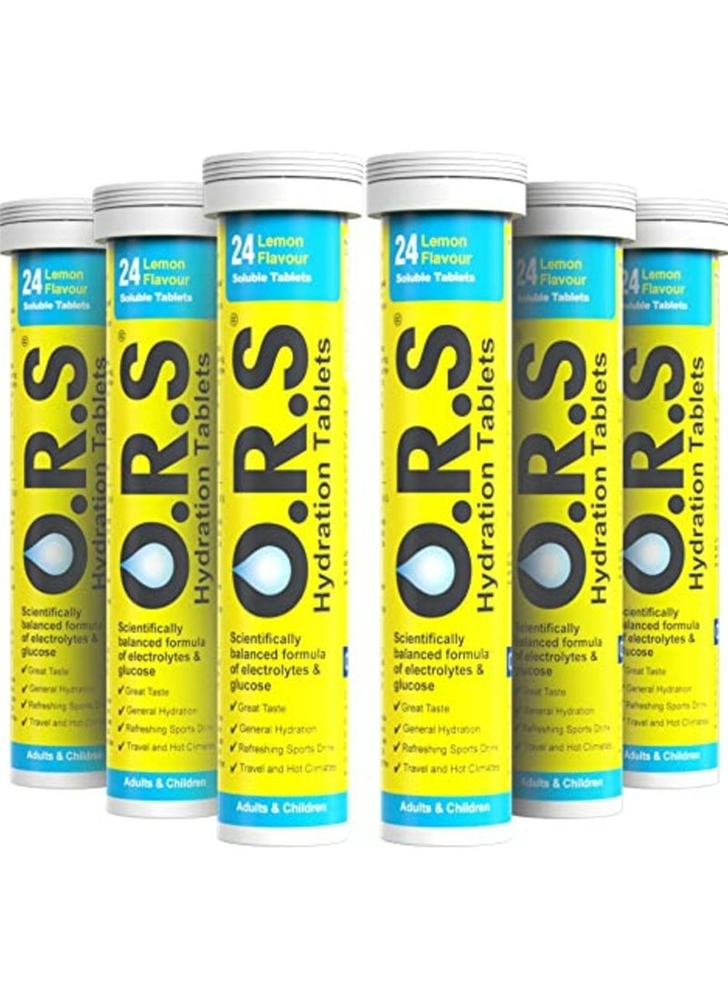O.R.S Ors Hydration Tablets With Vegan, Gluten  Free Formula -  Lemon Flavor - 24 Count Pack of 6  - Image 2