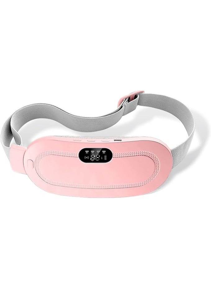ACLIX Portable Cordless Heating Pad for Period Cramps Relief, Rechargeable Electric Heat Belt with 3 Adjustable Heat Levels and 4 Vibration Modes, Perfect Gift for Women and Girls, Pink - Image 1