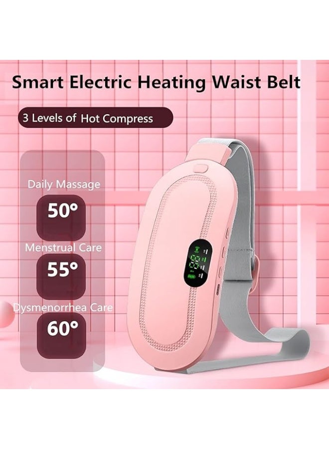 ACLIX Portable Cordless Heating Pad for Period Cramps Relief, Rechargeable Electric Heat Belt with 3 Adjustable Heat Levels and 4 Vibration Modes, Perfect Gift for Women and Girls, Pink - Image 2