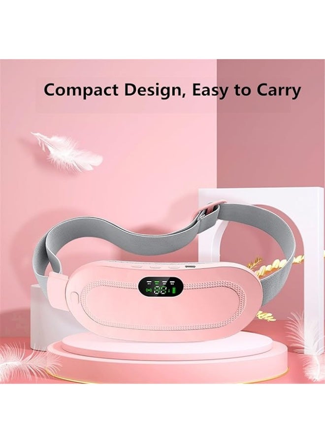 ACLIX Portable Cordless Heating Pad for Period Cramps Relief, Rechargeable Electric Heat Belt with 3 Adjustable Heat Levels and 4 Vibration Modes, Perfect Gift for Women and Girls, Pink - Image 3