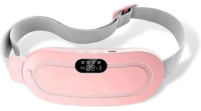 ACLIX Portable Cordless Heating Pad for Period Cramps Relief, Rechargeable Electric Heat Belt with 3 Adjustable Heat Levels and 4 Vibration Modes, Perfect Gift for Women and Girls, Pink - Image 1