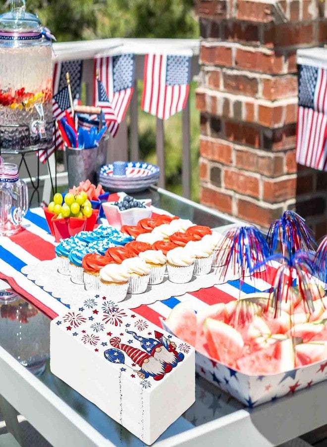 80 Pcs Patriotic Guest Napkins Red Blue Gnome Firework Disposable Paper Napkins 4th of July Hand Towel for Independence Day 250th Anniversary Bathroom Party Supplies - Image 5