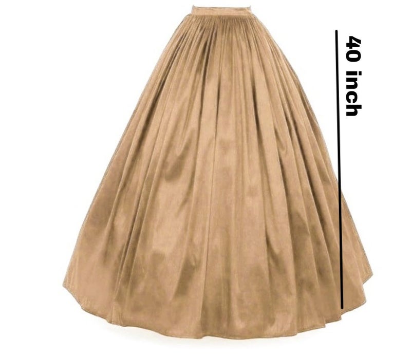 JANAK Women Silk Long Skirt (Beige), Free Size - Image 2
