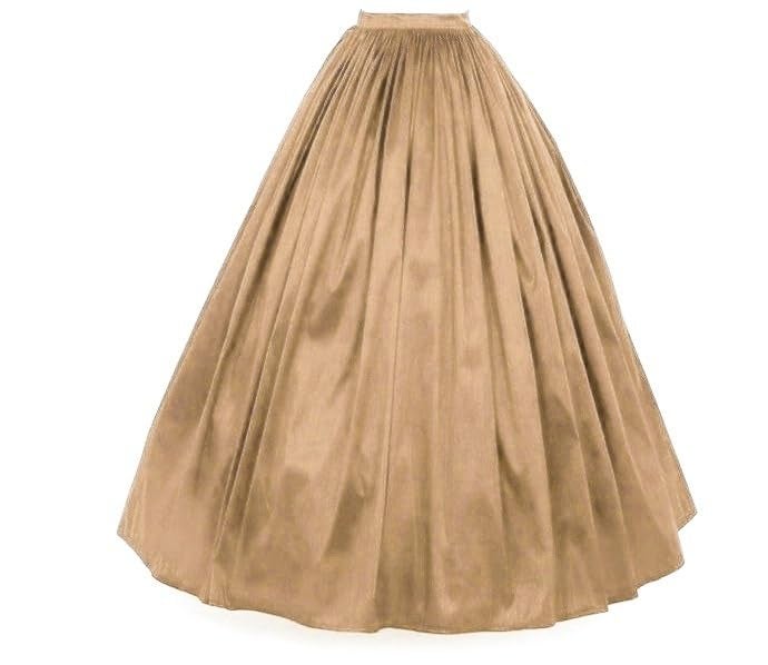 JANAK Women Silk Long Skirt (Beige), Free Size - Image 1