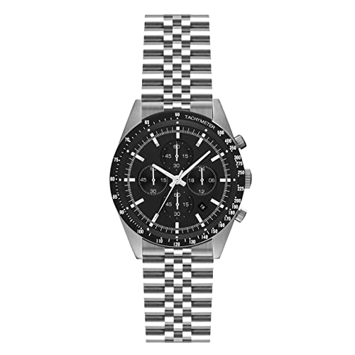 Kai Tian Premium Stainless Steel Curved Ends Half-Moon 3 5 Beads Silver Metal 20mm Watch Band Strap - Image 2