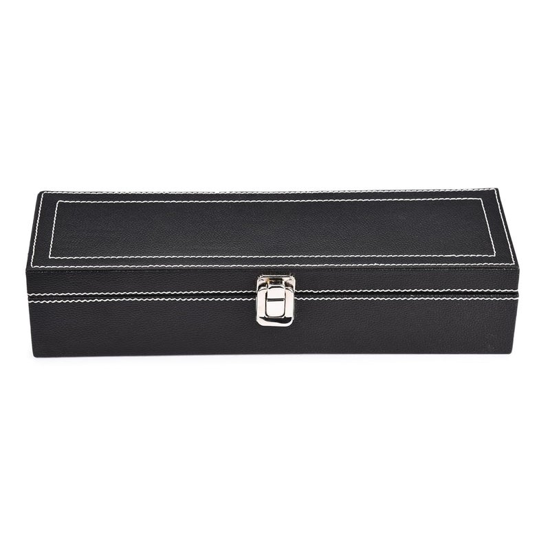 STORESHINE Men's and Women's Leatherette Watch organizer holder Case for 6 Watches, Removable Watch Pillows, Watch Box Holder, Gift for Loved Ones (Black::Maroon) - Image 2