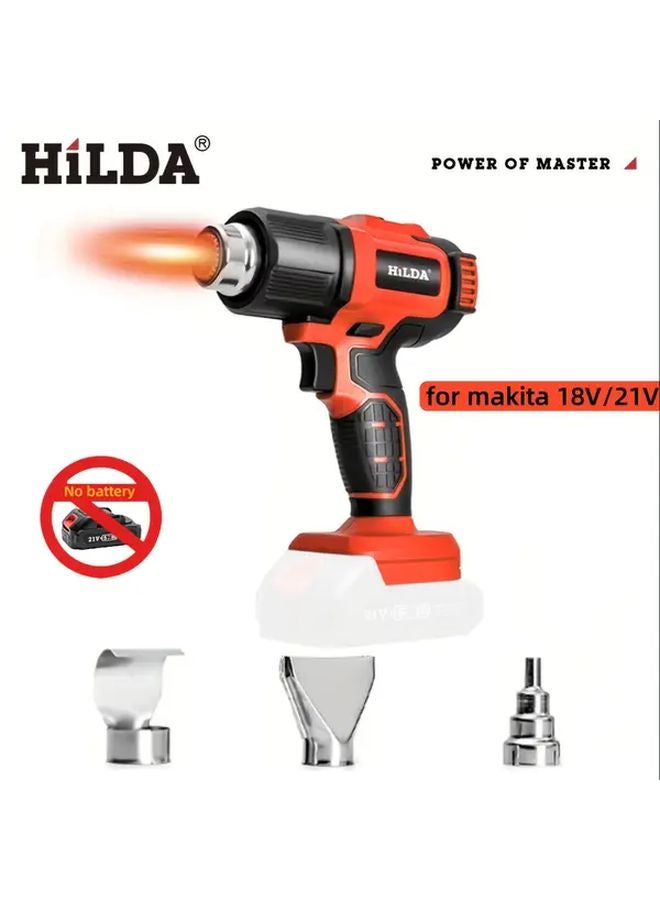 HILDA Cordless Heat Gun For Makita 18V 21V Battery 3 Nozzle Portable Hot Air Gun Kit - Image 1