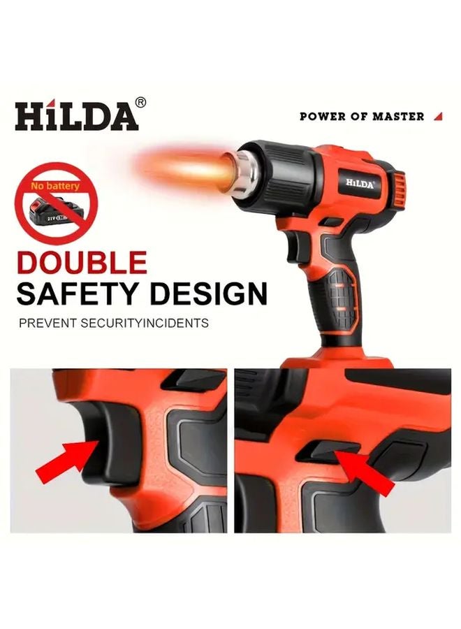 HILDA Cordless Heat Gun For Makita 18V 21V Battery 3 Nozzle Portable Hot Air Gun Kit - Image 5