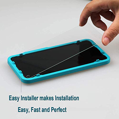 Ibywind Screen Protector For Xiaomi 11 Lite 5G NE/Mi 11 Lite 5G/4G,with 2Pcs Tempered Glass,1Pc Camera Lens Protector,1Pc Backing Carbon Fiber Film [Fingerprint Reader,Easy to install] - Image 3