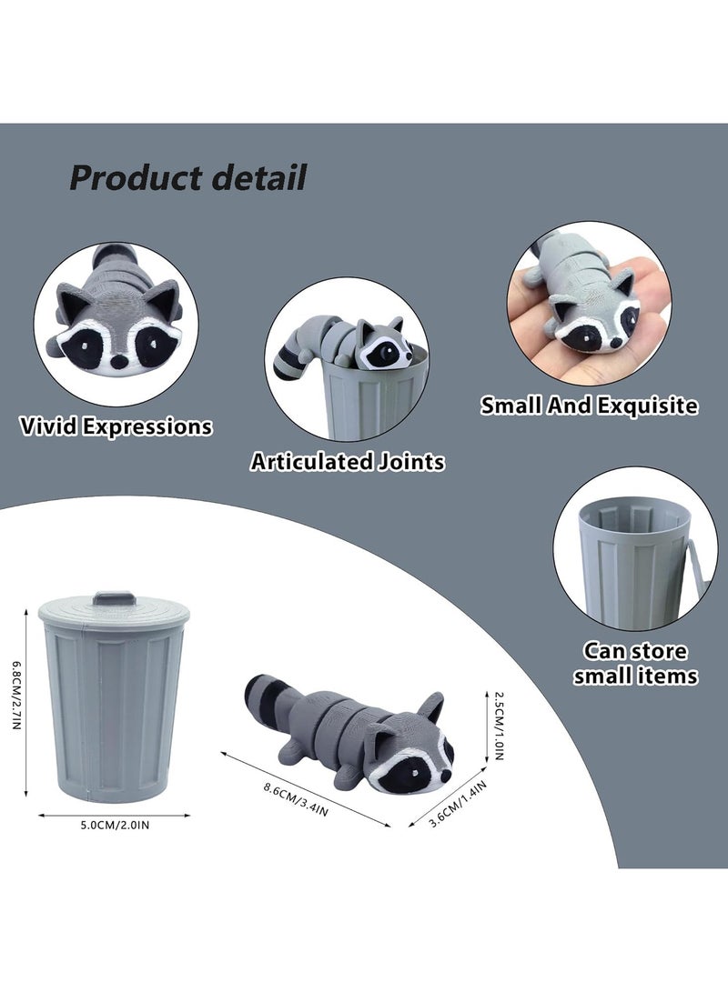 هالامودو 3D مطبوعة راكون القمامة علبة, الحيوانات لطيفة ل 3D مطبوعة طويلة الذيل راكون ديكور سطح المكتب, الزخرفة المثيرة للاهتمام, هدايا الحيوانات المثيرة للاهتمام - Image 3