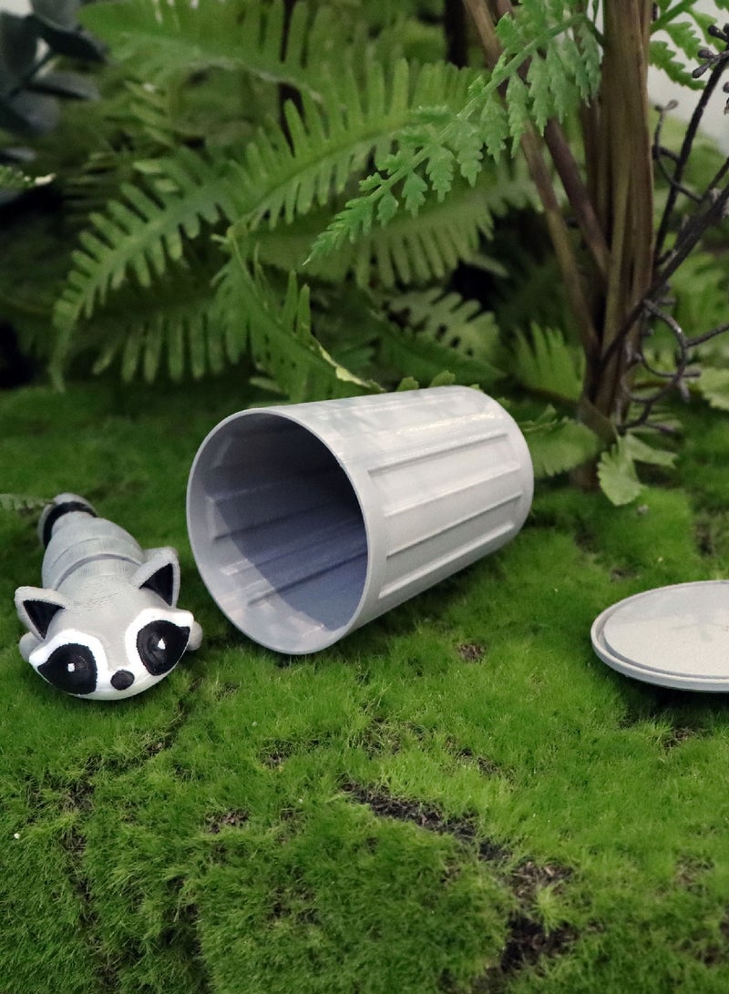 هالامودو 3D مطبوعة راكون القمامة علبة, الحيوانات لطيفة ل 3D مطبوعة طويلة الذيل راكون ديكور سطح المكتب, الزخرفة المثيرة للاهتمام, هدايا الحيوانات المثيرة للاهتمام - Image 5