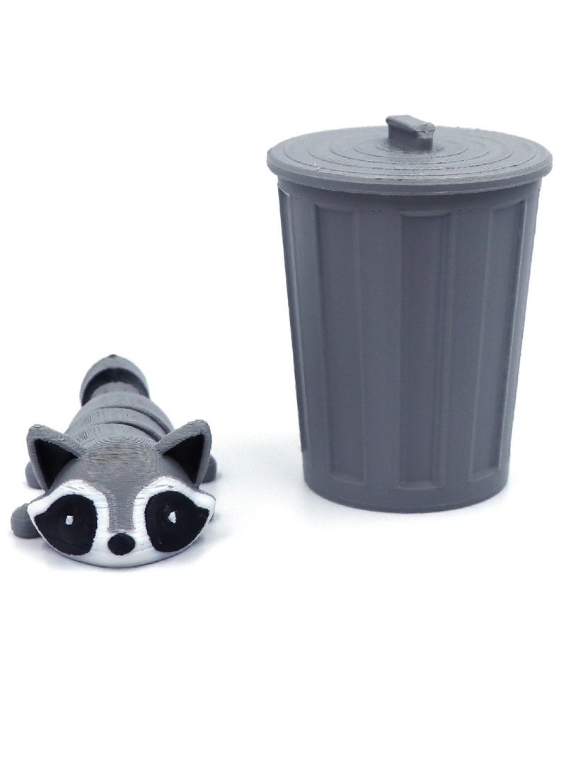 هالامودو 3D مطبوعة راكون القمامة علبة, الحيوانات لطيفة ل 3D مطبوعة طويلة الذيل راكون ديكور سطح المكتب, الزخرفة المثيرة للاهتمام, هدايا الحيوانات المثيرة للاهتمام - Image 4