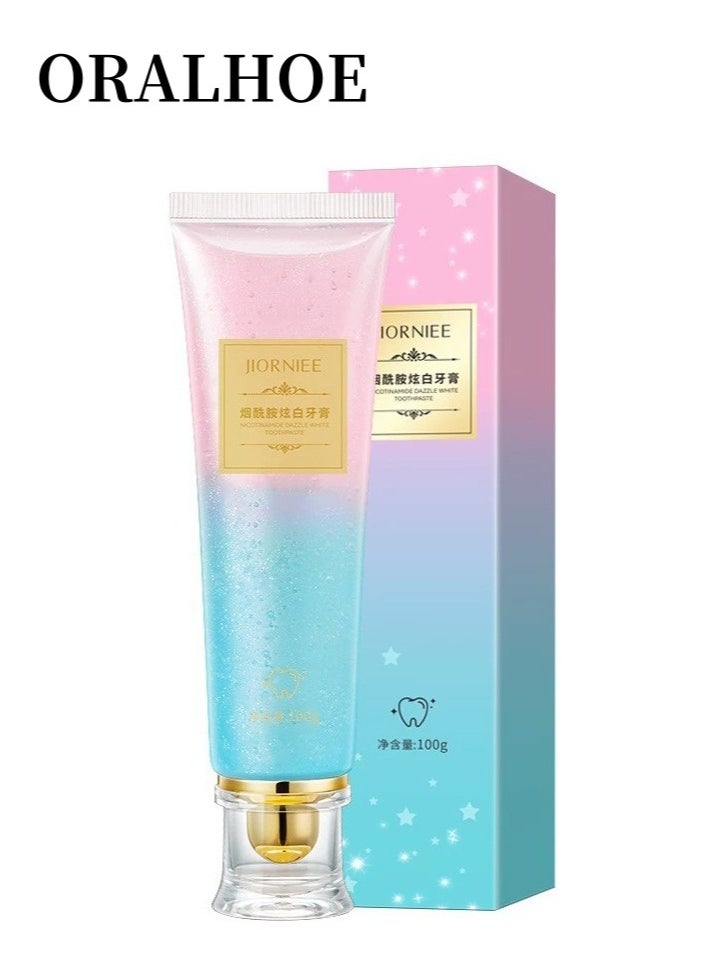 ORALHOE - Niacinamide Whitening Toothpaste, Dazzling White Toothpaste Fresh Breath Niacinamide, Bodyaccel Toothpaste, Body Accel Niacinamide Whitening Toothpaste 100g - Image 1