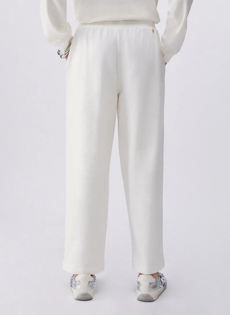 ليو جو Cropped Fleece Trousers